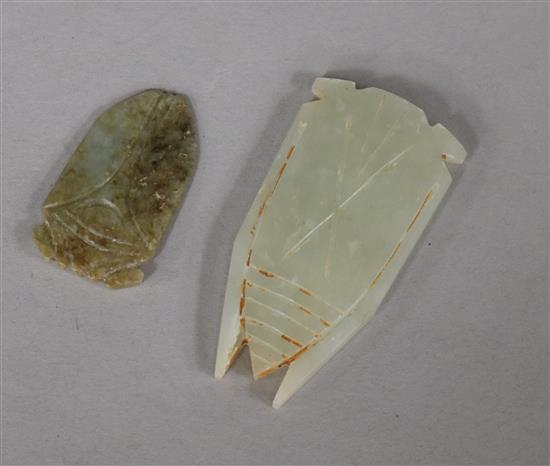 Two Chinese jade cicadas